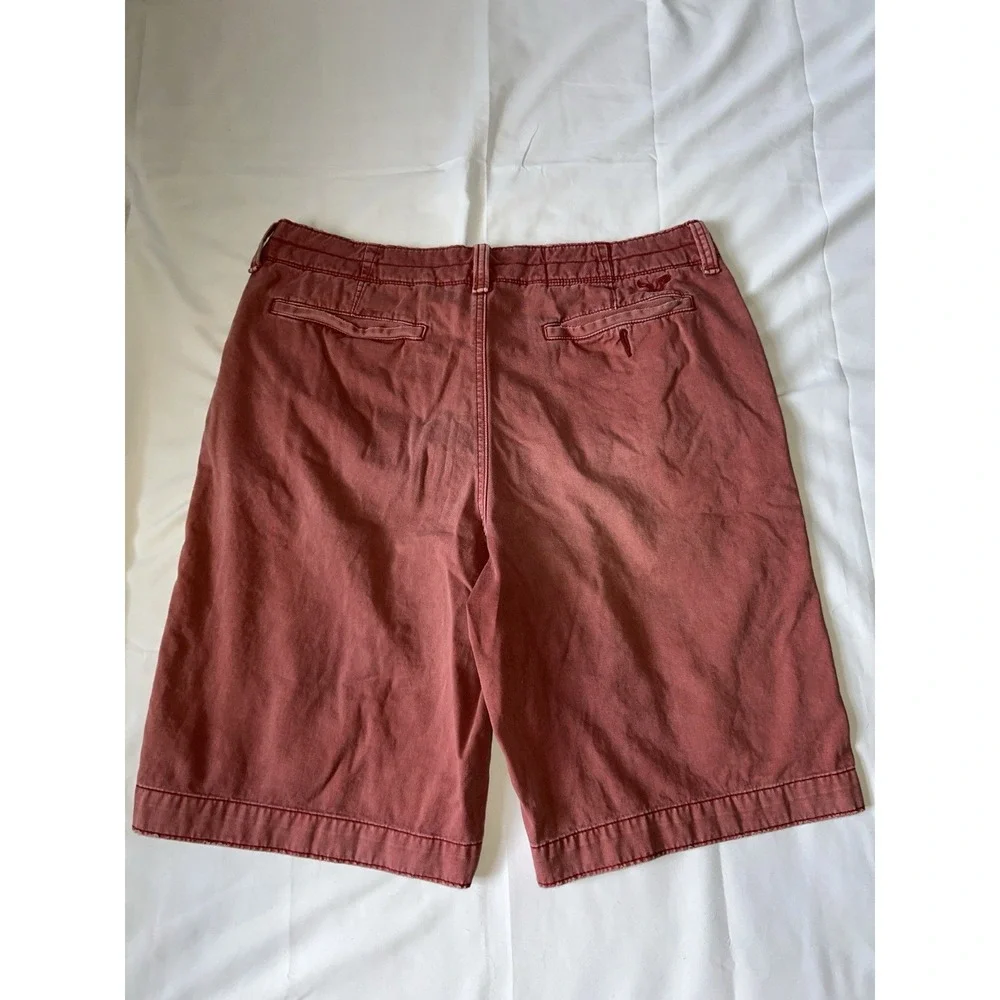 American Eagle Shorts Mens 38 Red Classic Flat Front 100% Cotton Chino